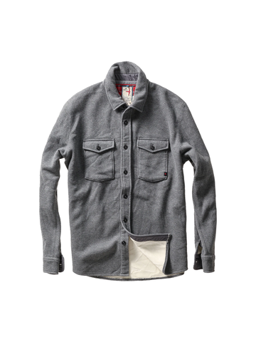 Pique Fleece Workshirt in Dark Grey