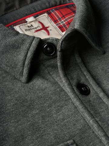 Pique Fleece Workshirt in Dark Grey