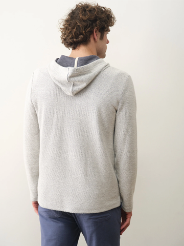 Portola Beach Hoodie in White Navy