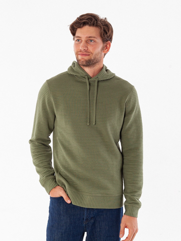 Quilted Hoodie in Olive