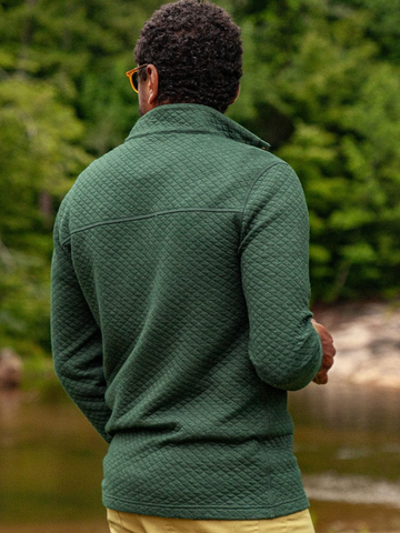Quilted Pullover in Heather Ivy