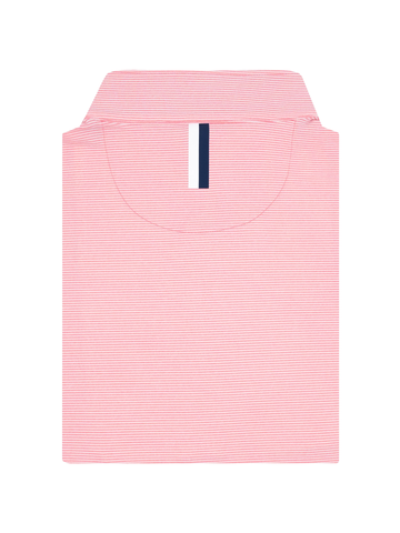Riva Heather Stripe Performance Quarter 1/4 Zip in Dogwood Pink/White