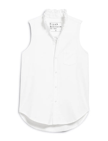 Fiona Ruffle in Famous Denim White