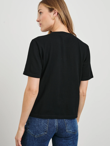 Cotton Cashmere SS Tee in Black