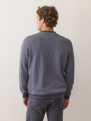 Relaxed Cloud 9 Fleece Crewneck in Navy Mini Stripe