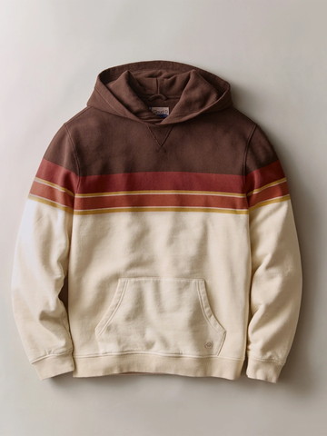 Relaxed Cloud 9 Fleece Hoodie in Brown Colorblock