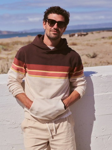 Relaxed Cloud 9 Fleece Hoodie in Brown Colorblock