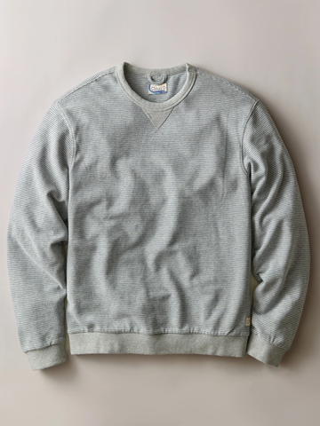 Relaxed Cloud 9 Terry Crewneck Long Sleeve in Heather Grey Stripe