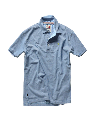 Ringspun Polo in Bright Blue/White Stripe