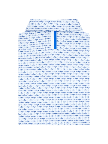 The Shark Polo in White/Lavender Blue