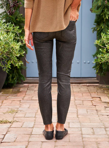 Sligo Skinny Jean in Gold Glitter Wax