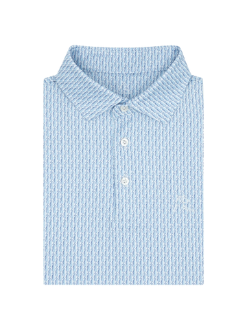 The Sticks 2.0 Polo in White/Baby Blue