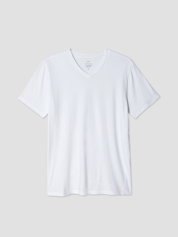SS Supima V-Neck Jersey Tee in White