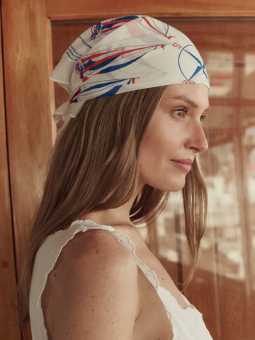 The Sailboat Bandana in White