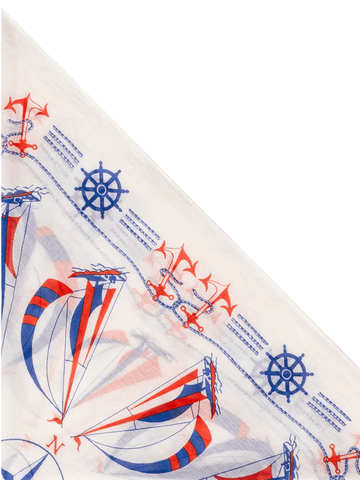 The Sailboat Bandana in White