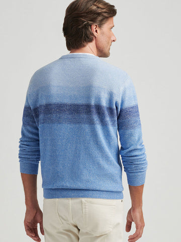 Sanbourne Stripe Crew Sweater in Blue Poppy