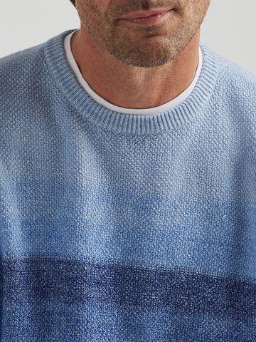 Sanbourne Stripe Crew Sweater in Blue Poppy