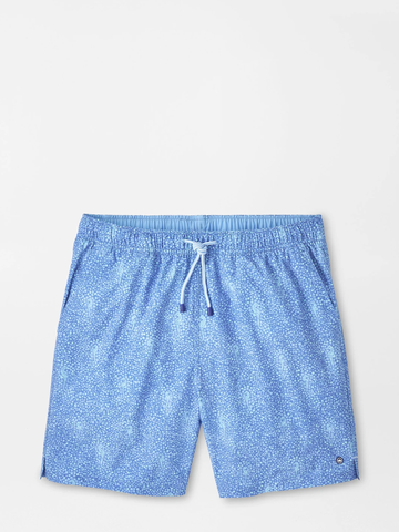 Sea Glass Seahorses Swim Trunk in Dusk Blue