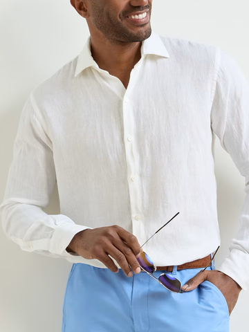 Shoreside Linen Sport Shirt in White