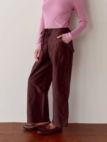 The Silk Taffeta Cargo Pant in Espresso
