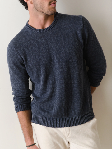 Slub Crew Sweater in Vintage Indigo