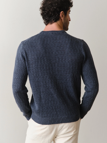 Slub Crew Sweater in Vintage Indigo