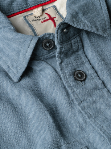 Slub Linen Work shirt in Marine Fade