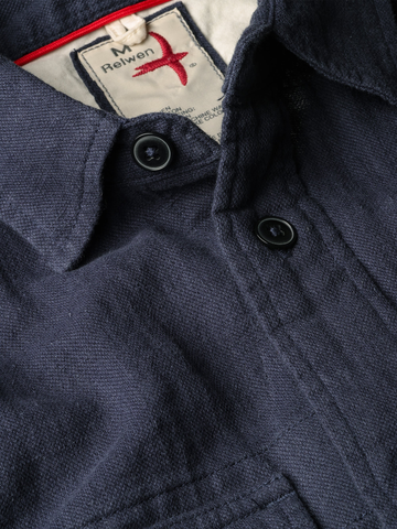 Slub Linen Work shirt in Navy