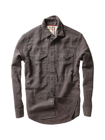 Slub Linen Work shirt in Smoke