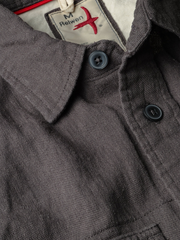 Slub Linen Work shirt in Smoke