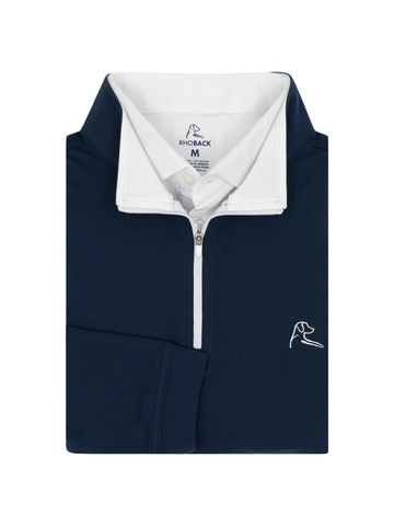 Solid Performance Quarter-Zip in Fleet Navy USA
