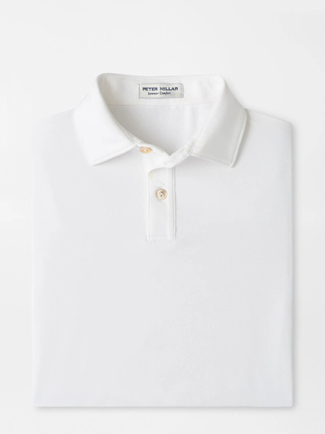 Solid Youth Performance Jersey Polo in White