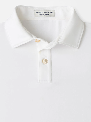 Solid Youth Performance Jersey Polo in White
