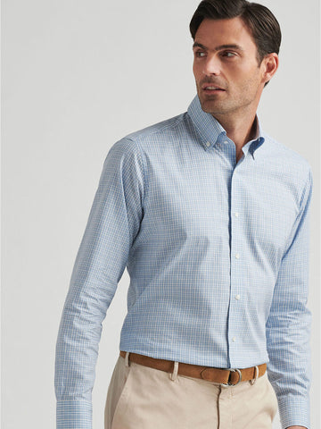 Sorrento Cotton Sport Shirt in Blue Frost