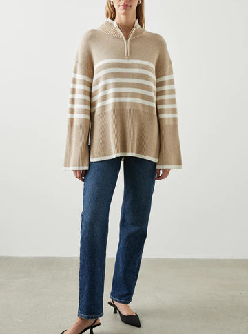 Tessa Sweater in Sand Stripe