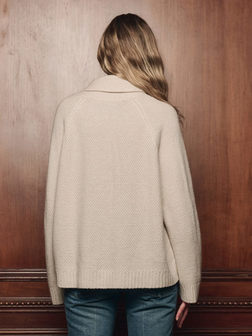 The Cashmere Cable Lodge Cardigan in Cream
