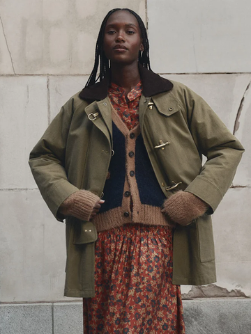 The Firefighter Jacket in Olive With Chocolate