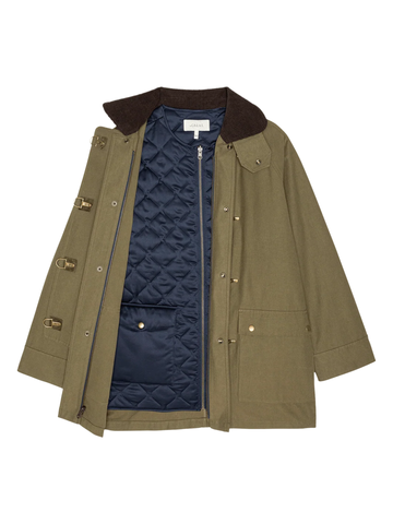 The Firefighter Jacket in Olive With Chocolate