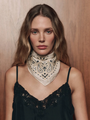 The Silk Bandana in Cream