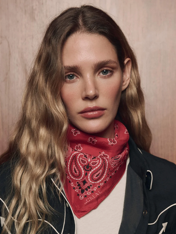 The Silk Bandana in True Red