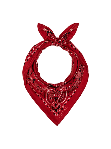 The Silk Bandana in True Red