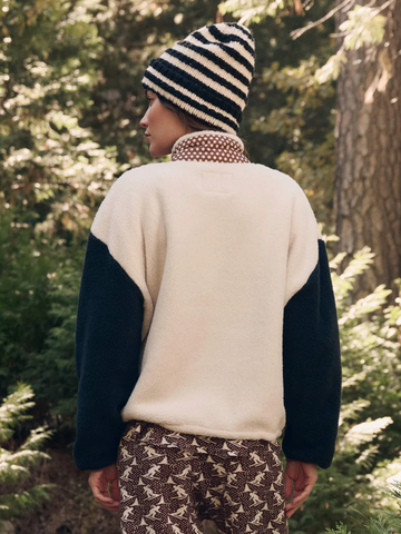 The Plush Crosswind Pullover in Cream W Chocolate Dot