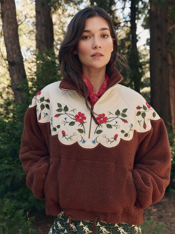 The Plush Wildflower Pullover in Chestnut
