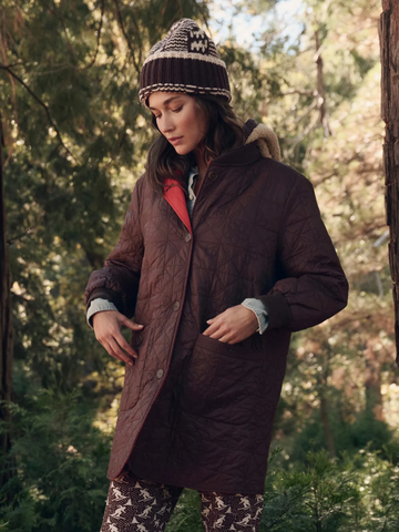 The Reversible Sawyer Puffer in Brown & Poppy