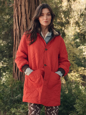The Reversible Sawyer Puffer in Brown & Poppy