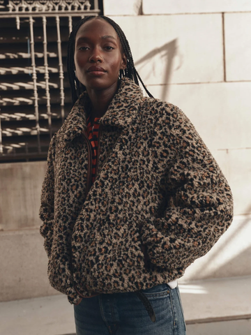The Vail Jacket in Tan Leopard