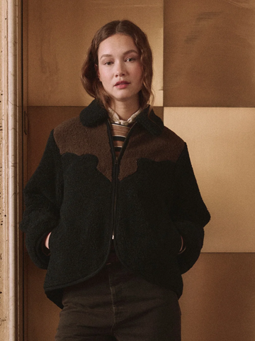 The Reversible Western Yoke Pasture Jacket in Black W/ Brown