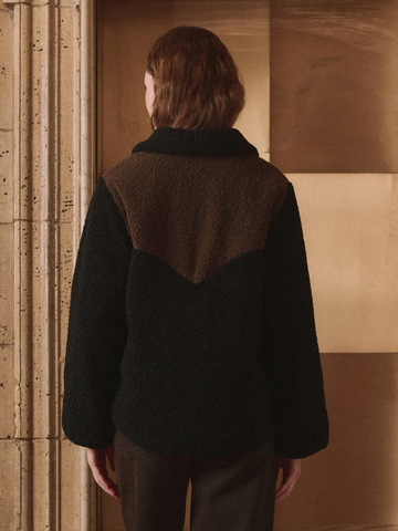 The Reversible Western Yoke Pasture Jacket in Black W/ Brown