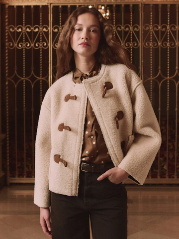 The Woodside Toggle Coat in Cream