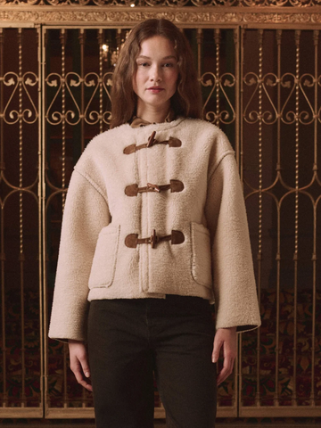 The Woodside Toggle Coat in Cream